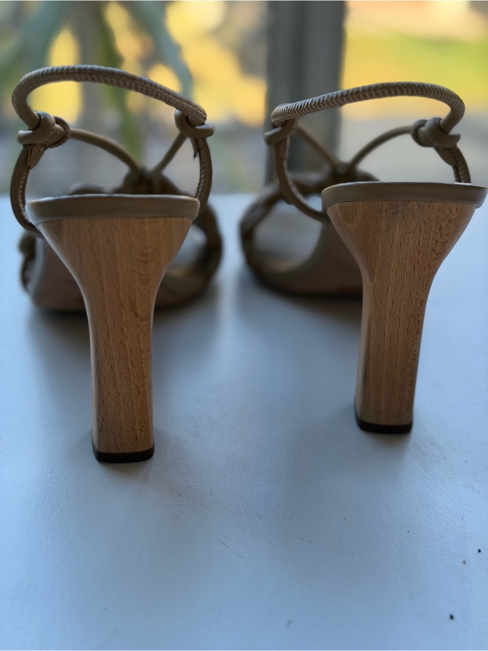 Vince Tan Braided Leather Slingback Heels - Picture 3 of 5
